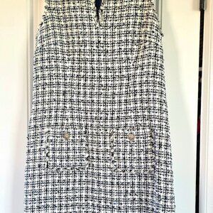 Karl Lagerfield houndstooth navy and white dress